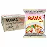 MAMA Instantnudelsuppe orientalischer Art, Tom Yum Garnelen geschmack, Zilver, 60 g (30er Pack)