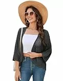 YesFashion Strickjacke Damen Sommer,Festlich Causal Cardigan 3/4 Arm Sommer Strand Cover Up Bolero Strickjacke