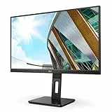 AOC 27P2Q - 27 Zoll FHD Monitor, höhenverstellbar (1920x1080, 75 Hz, VGA, DVI, HDMI, DisplayPort, USB Hub) schwarz