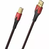 Oehlbach USB-Evolution B - hochwertiges USB-Kabel Typ 2.0 USB-A auf USB-B (für Audio-Streaming, DAC und Drucker) schwarz/rot - 5m