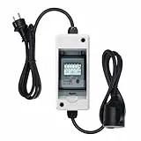 Briidea 230V Mobiler Digitaler Stromzähler, IP65 Wasserdichtes Outdoor KWH Messgerät, zeigt in Echtzeit den Stromverbrauch, die Leistung, Spannung und Stromstärke an, weißer Hintergrundbeleuchtung
