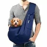 Lyneun 6kg Hundetragetasche, Tragbar Verstellbare Hundetragetuch Hunde, Freihändig Hundetasche, Atmungsaktive Transporttasche für Spaziergang Aktivitäten im Freien und Ausflüge (Marine Blau)
