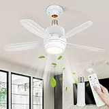 DESGNT Deckenventilator Mit Beleuchtung Und Fernbedienung,52cm Deckenlüfter mit Licht E27,LED Deckenlampe Mit Ventilator,3 Modi Dimmbar,6 Geschwindigkeiten,Timer,Lampe mit Ventilator für Schlafzimmer