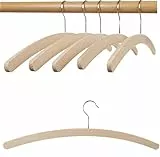 HAGSPIEL Kleiderbügel aus Buchenholz, Einfachbügel roh, 42 cm lang, sehr platzsparend, mit verzinktem Schraubhaken Made in Austria (EU) (30, Standard roh)