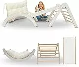 MAMOI® Klettergerüst Kletterdreieck Indoor 4 in 1 Set. Montessori Kletterbogen mit Kissen, Indoor Spielplatz