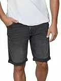 TOM TAILOR Jeans Shorts Herren Stretch Kurz Regular Slim Fit Josh Kurze Hosen Bermuda Shorts Sommer Denim Einfarbig Schwarz w36, Größe:W 36, Farbe:Black Wash (10270)