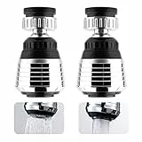 ROOBZE 2 Stücke Flexibler Wasserhahnbelüfter Wasserhahn Aufsatz Drehbar Wasser Spar Wasserhahn 360 Grad Wasserhahnbelüfter Drehbarer Wasserhahnaufsatz,Für Küche Und Badezimmer(Kurz)