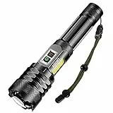 ASORT led taschenlampe 30000 Lumen extrem hell, mit COB Seitenlicht, Type-C Aufladbar, IPX67 Wasserdicht,Taktische 9 Lichtmodi, mit Magnet für Camping Wandern Notfälle