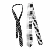 Amosfun Krawatten-Set 2pcs - Herren Krawatten mit Klavierstabmuster für Hochzeit, Geburtstag, Party & Festival