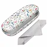 FINTIE Hardcase Brillenetui - Tragbare Hartschale Brillenetui mit Brillenputztuch - Etui für Brillen und Sonnenbrille, Blumenfantasie
