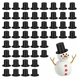 50 Stück Mini Zylinder Hut,Weihnachten Plastikhut Schneemann Hut,Kompakt Zauberer Zylinder,Mode Mini-Zylinderhut,Entzückende Dekorationen Für Weihnachtsschneemänner,Lustige DIY-Bastelideen (Schwarz)