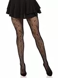 LEG AVENUE Damen Netzstrumpfhose Mit Herzmotiv Costume Hosiery, Schwarz, Einheitsgröße EU