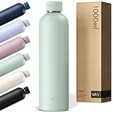 KIVY Isolierte Trinkflasche 1l Edelstahl - Auslaufsichere Thermosflasche 1l - Kohlensäure geeignet - Trinkflasche Schule, Gym, Reisen - Flasche Edelstahl - Sport Wasserflasche - Isolierflasche