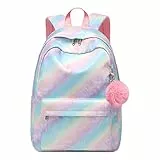 MCB2CT Schulrucksack Mädchen ab 8 Jahren, Causal Schultaschen für 14' Laptop für College Travel, Wasserabweisender Tagesrucksack, Leichter Rucksack für Mädchen im Teenageralter
