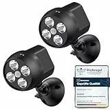 NICREW Bewegungsmelder für Aussen, Batteriebetriebene Aussenlampe mit Sensor, Leistungsstarke LEDs ohne Kabel, 2x4 LEDs, Wetterfestes Sicherheitslicht für Veranda, Garage, Garten