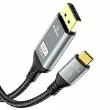 Angusplay USB C auf DisplayPort 2.1 Kabel, 16K 30Hz 8K 60Hz 4K 240Hz, Thunderbolt 4/3 zu DP Cabel 40Gbps, kompatibel mit MST/Clamshell Modus, Typ C DP 2.1 Kabel für Macbook, iPhone 16/15 Pro Max, 1M