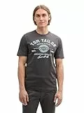 TOM TAILOR Herren T-Shirt mit Logo-Print, 10899 - Tarmac Grey, XXL