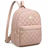 Myhozee Rucksack Damen Leder PU Daypack Klein Elegant Rucksack Tagesrucksack für Mädchen,Rosa