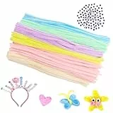 Pfeifenputzer zum Basteln, Jisrcha 300 Stück Bunt Pfeifenreiniger, Pfeifenreiniger Blumen, 30cm Pfeifenreiniger Chenilledraht Pfeiffendraht für Kreative DIY-Projekte Weihnachtsgeschenke(Macaron)