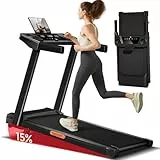 LONTEK Laufband für Zuhause Klappbar mit Steigung, Laufbänder 12KM/H, Treadmill for Home mit 3,0-PS-Motor und LED-Anzeige, Max Belastung 136KG