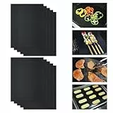 KitchenRaku 10er Universal teflon ofen herdmatte 32x50cm, Antihaft- Backofeneinlagen für den Boden des Backofens, Wohnaccessoires & Küchenzubehör (Schwarz)