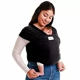 Sleepy Wrap Babytragetuch - Baumwoll Tragetuch Baby Neugeboren bis 15 kg, Maschinenwaschbar, Kuschelweich & Atmungsaktiv (Schwarz)