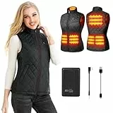Kintiwe Beheizbare Weste Damen, Beheizte Weste mit 16000mAh Powerbank, Heizweste Wärmeweste Beheizbare Jacke Heizjacke mit 6 Heizzonen