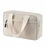 Jiliyote Cord Kosmetiktasche Groß Damen Kulturtasche Cord Make-up Taschen Kosmetikbeutel Reise Cosmetic Bag aus für Travel Mädchen Frauen