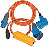 Brennenstuhl Camping Adapter-Set/CEE-Adapterleitung 1,5m, CEE 230V Verlängerungskabel 3m, Safe-Box Big IP44 (ideales Camping-Zubehör für jeden Camping-Urlaub, IP44)