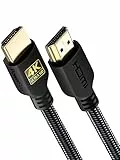PowerBear 4K HDMI Kabel 0,3 m | 18Gbps Hochgeschwindigkeit HDMI Kabel, geflochtenes Nylon & Goldstecker, 4K @ 60Hz, Ultra HD, 2K, 1080P, ARC & CL3 zertifiziert | für Laptop, Monitor, PS5, PS4 & mehr