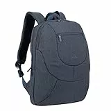 Rivacase Ultraleichter moderner Rucksack für Laptop bis 14 Zoll - wasserdichter Schulrucksack und Schultasche - Praktischer Sportrucksack für Reisen und Arbeit (dunkelgrau)