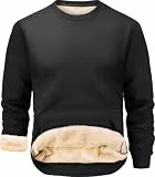 Peakwell Herren Fleece Pullover Sweatshirt, Schwarz, L