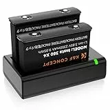 K&F CONCEPT 2er-Pack Insta360 X4 Akku 2350mAh mit Dual Slot LED Ladegerät für Insta360 X4 Panorama-Sportkamera