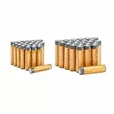 Amazon Basics Hochleistungs-Alkali-Batterien, AA und AAA, Vorteilspack, 24 AA-Batterien und 24 AAA-Batterien, 1,5 V, 10 Jahre lagerfähig, 48 Stück