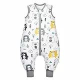 Mosebears Mosebars Schlafsack mit Füßen Ganzjährig Baby Schlafsack Winter 2.5 Tog Reine Baumwolle Schlafsack Verschiedene Größen Herbst Winter Schlafdecke Baby mit Füßen