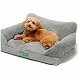 MEWOOFUN Katzen Sofa Katzenbett für Wohnungskatzen, Niedlich Kätzchen Bett Haustiersofa mit abnehmbarem, waschbarem Bezug und Rutschfester Unterseite für kleine Hunde (Grau, M)