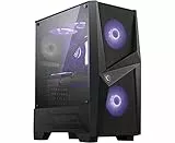 MSI MAG FORGE 100M Mid-Tower ATX Gehäuse (2x USB 3.1 Anschluss, 2x 120mm A-RGB Fan und 1x 120mm Fan im Lieferumfang, schwarz, RGB)