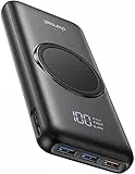 Charmast Power Bank, Wireless Powerbank 20000mAh Induktives Laden Kabellose Ladegerät, 22,5W PD/QC 3.0 Externe Handyakkus mit LED Display Kompatibel mit iPhone 17 16 15 14 13 12 Pro max Samsung Huawei