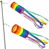 dellyy 2 Stück Windsack Bunten, Windsack für Draußen, Pride Flag, Regenbogenfahne, Wasserdichtes Material für Außenbereich Hängen