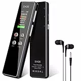 64GB Digitales Diktiergerät, 1536 Kbps Diktiergerät Mini mit A-B-Wiederholung, Diktiergerät mit Spracherkennung Password USB Wiederaufladbar, Stereo HD Aufnahmegerät für Vorträge Meetings (ZAQE-A55)
