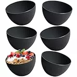 Hausfelder Müslischalen 6er Set Schwarz 750ml | Kunststoff Bowls mikrowellengeeignet spülmaschinenfest | Frühstücksschüssel Salatschale Suppenschalen bruchfest