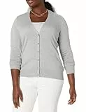Amazon Essentials Damen Leichter Cardigan-Pulli, Light Grey Heather, XL