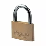 Master Lock CAD50 Magnum Vorhängeschloss aus Massivmessing mit Schlüssel, Gold, 6,6 x 5 x 1,1 cm, Golden, 7,8 x 6 x 1,2 cm