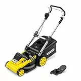 Kärcher Akku-Rasenmäher LMO 5-18 Dual, ideal für Grasflächen bis zu 550 m2, Schnittbreite: 41 cm, Motor: 36 V, Grasfangbehälter: 45 l, verwendbar mit 2 Kärcher 18-V-Akkus, ohne Akkus