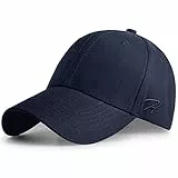 HASAGEI Baseball Cap Herren Damen Basecap Baseball Kappe Reine Farbe Baseboard Baseballkappe Cotton Cap für Tennis Golf Reisen (Blau)