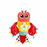 Lamaze Liam Der Hummer Clip & Go, Sensorisches Clip-On Spielzeug, Texturierter Hummer mit Knister- und Glöckchensound, Seestern Beißring, Reisefreundlich, Feinmotorik Entwicklung