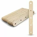 Netuno 30 x Bastelstäbchen Natur 15 cm flach mit Löchern aus Holz zum Basteln Dekorieren Handwerk DIY kreative Projekte Holzstäbchen