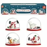THE TWIDDLERS - 4 Mini-Weihnachts-Schneekugeln in weihnachtlichen Designs für Strumpffüller, Party-Geschenk-Taschen, Festliche Ornamente, Dekorationen - 6cm (2 Schneemänner & 2 Weihnachtsmänner)
