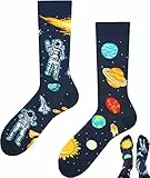 TODO Lustige Socken Damen und Herren, Coole Socken mit Motiv - Bunte, Mehrfarbige, Verrückte (39-42, Astronaut)