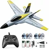 DEERC 4-Kanal Brushless RC Flugzeug, Fortschrittliches Gyroskop, 360° Flip-Kunstflug, Niedriger Batteriestand-Warnung, Ferngesteuertes Flugzeug mit 2 Akkus, Leicht zu Fliegen für Erwachsene und Kinder